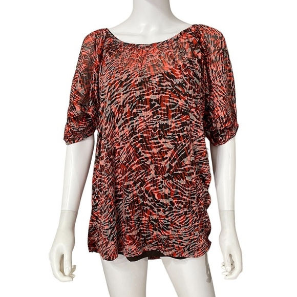 Kenneth Cole Red Short Sleeve Top - Picture 1 of 5